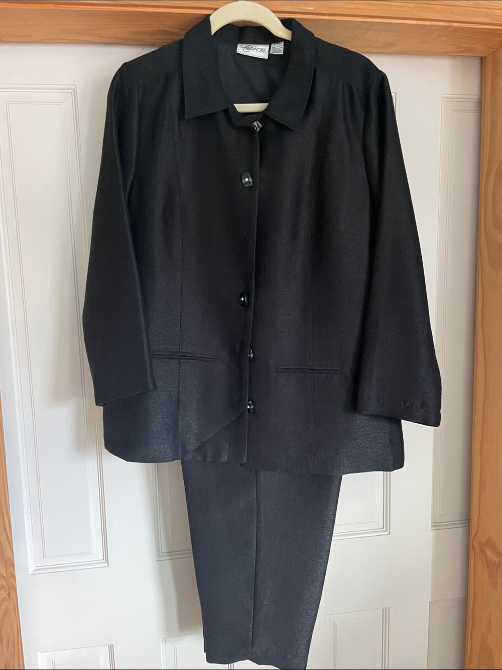 Cali & York Black Women's Button-Front Pants Suit Size PXL